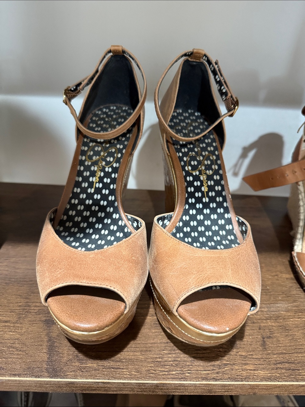 Jessica Simpson Brown Suede Open-Toe Ankle-Strap Platform Sandals